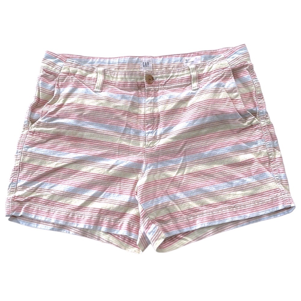 GAP Pink Blue Striped Cotton 5” City Short Size 12